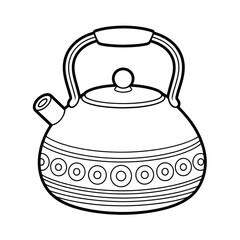 teapot isolated on white background coloring page