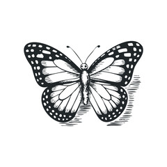Obraz premium Detailed hand drawn vector illustration of a butterfly