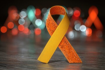 Orange Ribbon on Dark Background