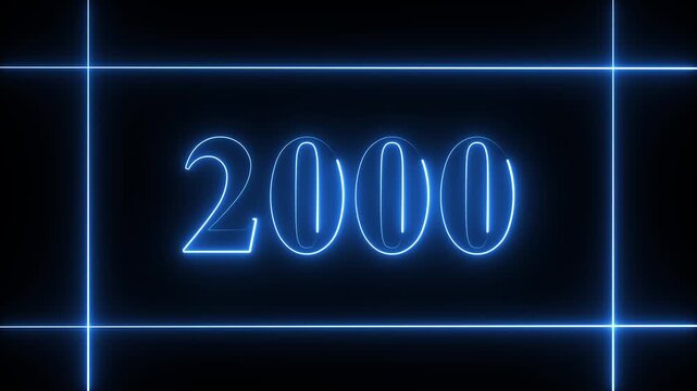 2000k celebration neon text animation 4k video. Followers, like, subscribe, 2000 light, typography video in black background.90k followers Celebration text animation.