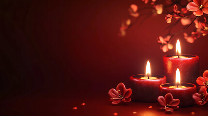 candles and rose petals