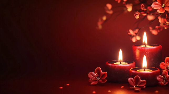 candles and rose petals