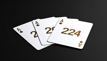 Conceptual rendering of digital cards featuring sequence from ace to the number 224