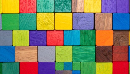Colorful Wooden Blocks Abstract Background for Education with Fun, and and Creativity.