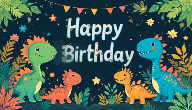 birthday card with dinosaurus