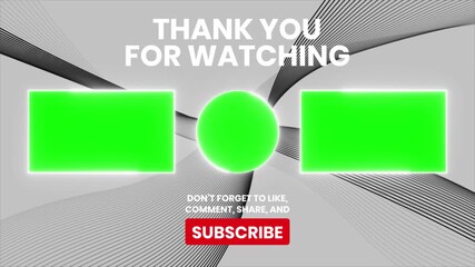 Thank you for watching animation with abstract vibrant background in 4k resolution. End Screen Youtube Animation.