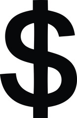 Obraz premium Minimalist dollar symbol graphic illustration. Vector icon for finance, economy, and wealth.