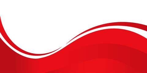 Vector red line background curve element with white space for text and message design, overlapping layers