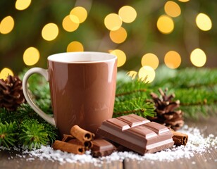 Chocolate drink, festive setting