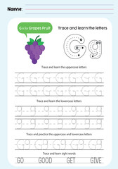 Alphabet Tracing Worksheet for Kids – Uppercase and Lowercase Letters Practice with Sight Words – Preschool and Kindergarten Handwriting Printable.