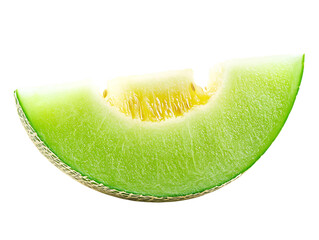 Slice of cantaloupe melon isolated on transparent background
