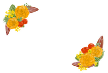 花のフレーム秋のアンティーク調イラスト