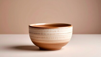 Handmade ceramic with rough texture on plain background