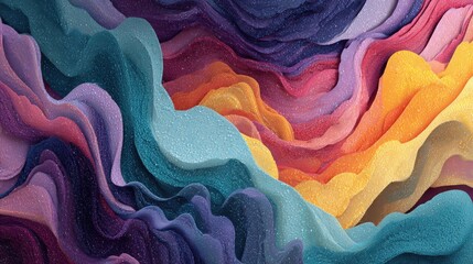 Vibrant layered waves with sparkling texture abstract artistic