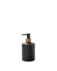 Obraz premium A black soap dispenser with gold trim isolated on transparent background