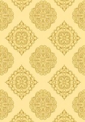 Elegant ornamental seamless pattern with floral elements for textile decoration