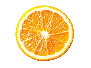 Close up of a vibrant orange slice isolated on transparent background