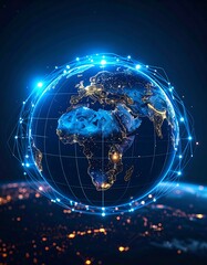 Obraz premium Global digital network (5)