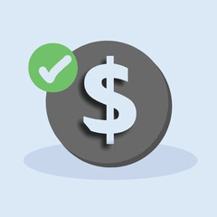Payment Success Icon with Dollar Symbol