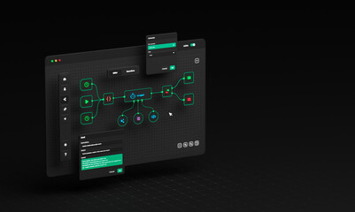 AI workflow automation artificial intelligence software interface nodes triggers data tool...