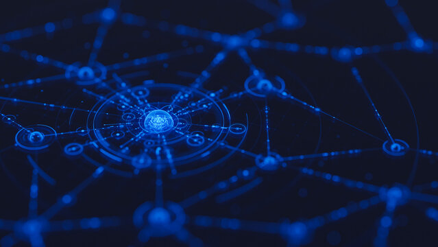 Big data technology data science analysis artificial intelligence generative ai deep learning machine learning algorithm neural flow network analytics innovation abstract futuristic. 3d rendering. - Powered by Adobe