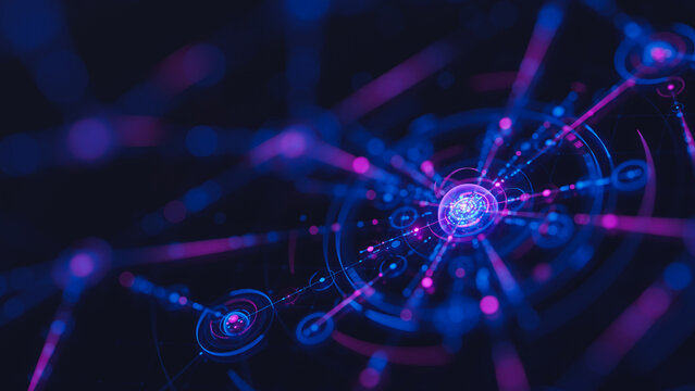 Big data technology data science analysis artificial intelligence generative ai deep learning machine learning algorithm neural flow network analytics innovation abstract futuristic. 3d rendering.