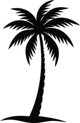 Palm tree slim tall design vector silhouette  