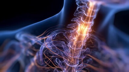 Closeup 3D rendering of tracheal constriction at subglottic level glowing hourglass highlighting typical croup airway obstruction.