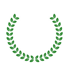 月桂冠　フレーム　葉っぱ　緑　シンプル　ベクター