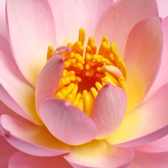 Close-up of a delicate pink lotus flower