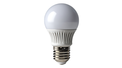 White led light bulb isolated on transparent background