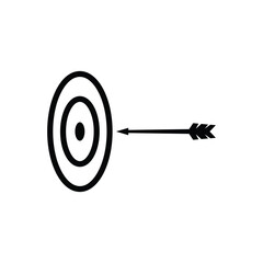 A black target icon on a white background