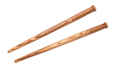 wooden knitting needles on white background