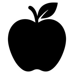Apple icon with transparent background in black and white style
