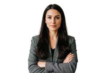 Fototapeta premium Professional woman with arms crossed isolated on transparent background