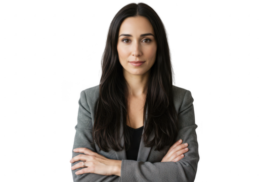 Professional woman with arms crossed isolated on transparent background