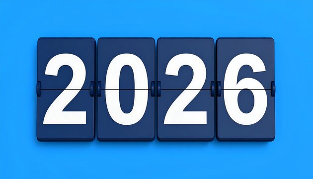 Year 2026 displayed on a digital clock (1)