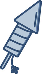 Fireworks vector icon with transparent background. Changeable blue color design.