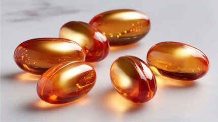 Transparent Orange-Gold Dietary Supplements