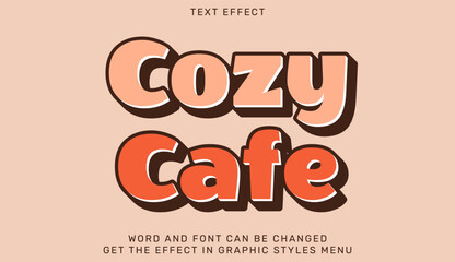 Bold cozy cafe typographic design with retro modern style