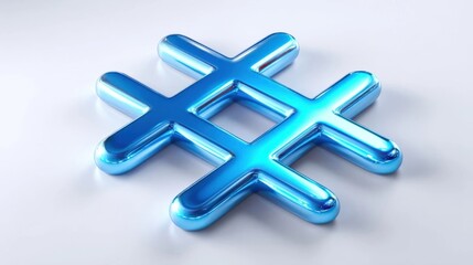Obraz premium blue shiny hashtag symbol