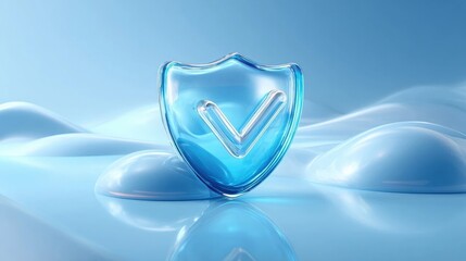 Blue shield with V symbol