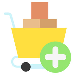 Add to Cart flat color, mini illustration icon. use for modern concept, print, UI, UX kit, web and app development. Vector related to commerce, retail, marketing and shopping.