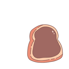 cartoon illustration of chocolate spread on toast
