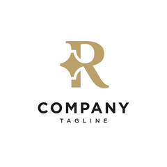 Letter R Shine Star Logo Icon Vector