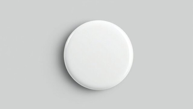 Blank oval white badge mockup on a light gray background