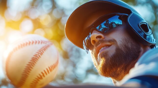 Baseball player, focused and ready