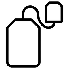 Tea bag icon with transparent background in black and white style
