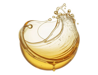 golden liquid splash on white background.
