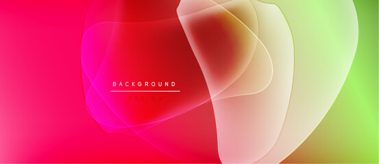 Abstract colorful background. Overlapping shapes create vibrant gradients, pinks, yellows, greens. Modern design element for digital projects.